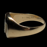 10K Yellow Gold and Diamond Coffee Bean Vintage Sid-Bar Ring Size 9 1/4