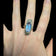 Theodor Fahrner Sterling Silver Art Deco Statement Ring Blue Spinel & Marcasite