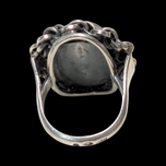 Silver Polish ORNO MCM Ironstone Jasper Large Statement Brutalist Ring Size 6