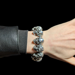 Heavy Sterling Silver Skull Cuff Bracelet