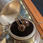 Antique / Vintage Garnet & Gold Filled Earrings Lever Back