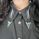 Turquoise & Sterling Silver Collar Tips Western Native American