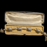 Vintage Sterling Silver Turtle Link Bracelet Mexico