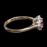 Birks 14K Yellow Gold Ruby and Diamond Ring Size 6.5