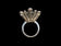 Liquid Bead Sterling Silver & Tourmalated Quartz Statement Modernist Ring Size 6.5