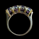 10K Yellow Gold 4 Stone Amethyst & Diamond Band Ring