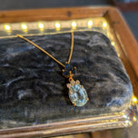 14K Gold Blue Topaz, Sapphire, and Diamond Necklace