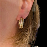 14K Yellow Gold Double Hoop Earrings