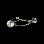 Sterling Silver Abstract / Modernist Sphere Stud Hoops