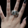 Sterling Silver Designer MetalSmiths Crown, Heart, Rose & Sparrow Statement Band Size 10