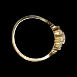 14K Yellow Gold Opal Flower Cluster Ring Size 7 1/4