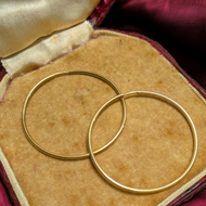 14K Polish Yellow Gold 1 3/4" Hoop Earrings