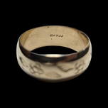 10K Yellow Gold Flower / Floral Stamped Band 8mm Size 9 1/2