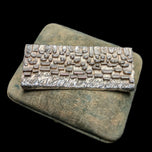 Signed "Shingled Roof" Sterling Silver Brutalist Brooch