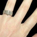 Tiffany & Co Somerset Mesh 4 Diamond Ring Size 4.5