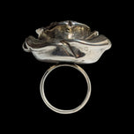 Sterling Silver Large Hollow Rose Flower Statement Ring Size 7 3/4