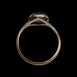 Art Deco 10K Yellow Gold Square Cut Onyx and Diamond Inlay Ring Size 5 3/4