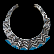 Taxco 970 Silver Large Turquoise Hinged Collar Necklace Statement Piece Monteros