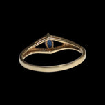 10K Yellow Gold Diamond & Sapphire Marquise Split Shank Ring Size 7 1/2