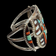 Sterling Silver Zuni Butterfly Bracelet Cuff with Turquoise, Abalone, Black Onyx, Coral, and Mother of Pearl Signed by Artist Herbert & Ester Cellicion