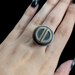 Sterling Silver & 10K Gold Modernist Statement Signed Ring MR