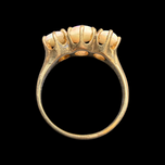 10K Yellow Gold Triple Opal Ring Size 6.5