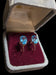 10K Yellow Gold Blue Topaz Lever Back Earrings