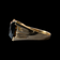 10K Yellow Gold Square Cut Hematite Signet Style Ring Size 11.5