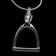 Sterling Silver Equestrian Large Stirrup Pendant Necklace Horse Riding