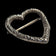Antique / Edwardian Sterling Silver Etched Heart Brooch / Slider Pendant