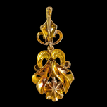 14K Yellow Gold Ornate Russian Antique Earrings