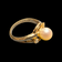 14K Yellow Gold Cultured Pearl & Diamond JWD / Birks Ring Size 6