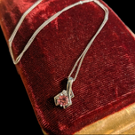 10K White Gold Pink Sapphire and Diamond 18" Necklace