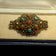 Early Gold Gilt Domed Brooch with Filigree Carnelian & Turquoise