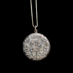 Antique Sterling Silver Floral Pendant Necklace