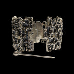 Robert Larin Pewter Brutalist Barrel Clasp Hinge Cuff Bracelet MCM Modernist / Abstract