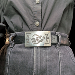 Large Navajo Sterling Silver Bear Claw Belt Buckle Native American