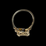 10K Yellow Gold Gothic Geometric Black Onyx Ring Size 5.5