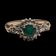 10K Gold Emerald and Diamond Halo Ring 4 3/4