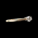 14K Yellow Gold & White Gold Art Deco Diamond Engagement Ring Size 6 3/4
