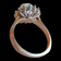 14K Gold & Cultured Pearl Ring Diamond Halo Size 6 1/4