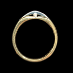14K White and Yellow Gold Domed Stacker Ring