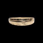 10K Yellow Gold Etched Starburst Domed Band Size 6 1/4