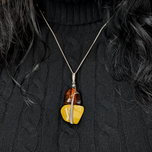 Sterling Silver & Honey / Baltic Amber Necklace