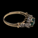 10K Gold Emerald and Diamond Halo Ring 4 3/4
