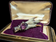Antique Sterling Silver Lucky Grouse Foot Brooch / Kilt Pin with Foil Back Purple Paste Stone
