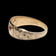 Antique 10K Yellow Gold Purple Sapphire, Garnet, White Topaz Etched Band / Gypsy Ring Size 6 1/2