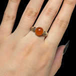 Antique 9K Rose Gold Carnelian Cabochon Ring Size 6.5