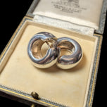 Sterling Silver Chunky Hoop Earrings 3/4"