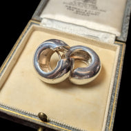 Sterling Silver Chunky Hoop Earrings 3/4"